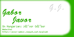 gabor javor business card